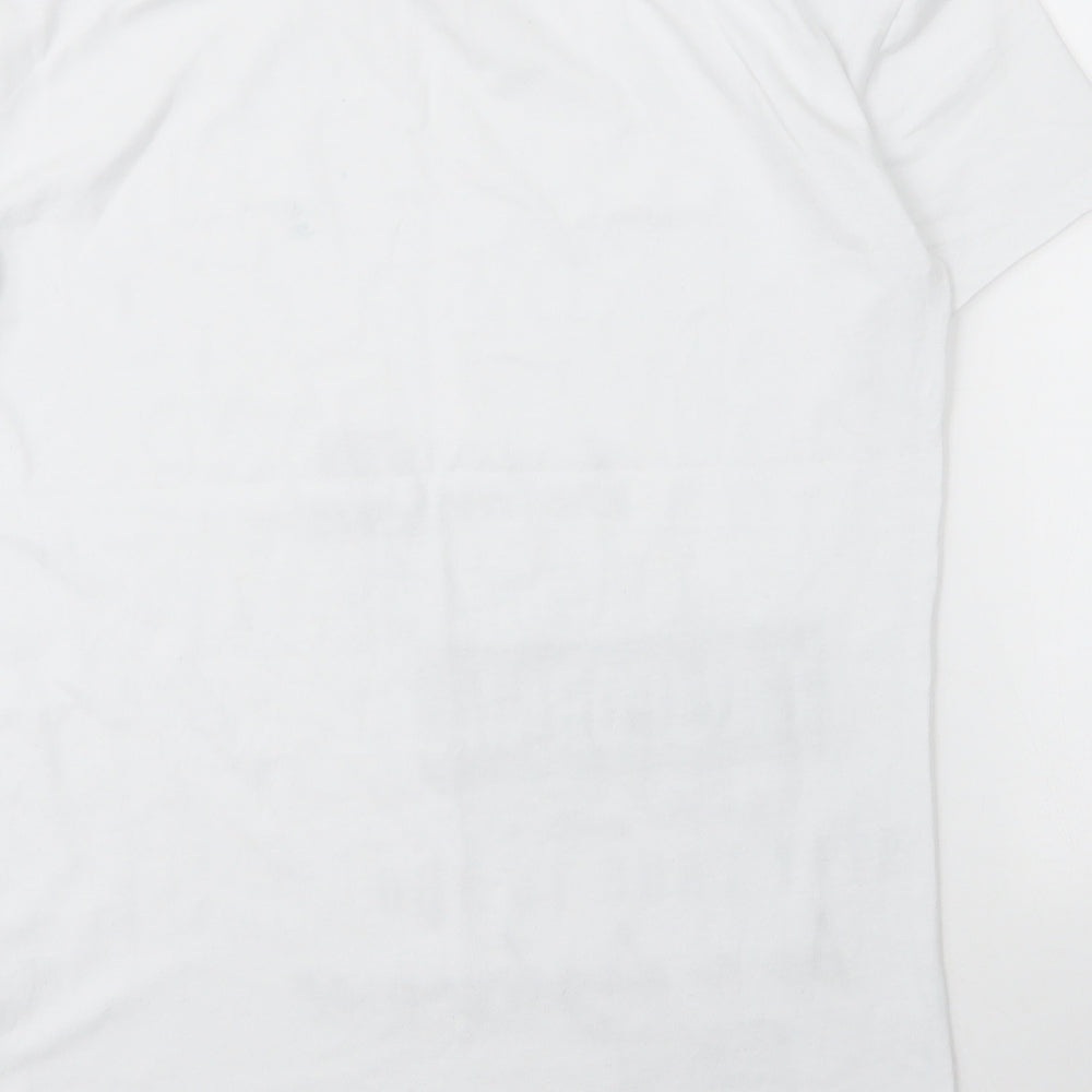 George Girls White  Cotton Basic T-Shirt Size 12 Years Round Neck