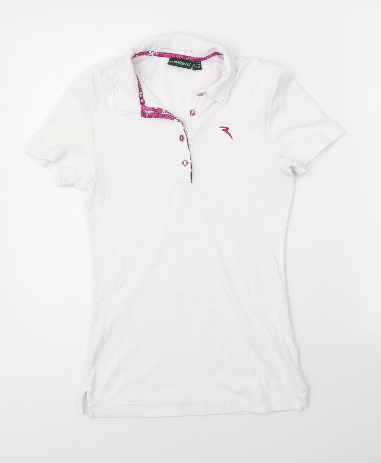 Chevro Womens White  Nylon Basic Polo Size 10 Collared