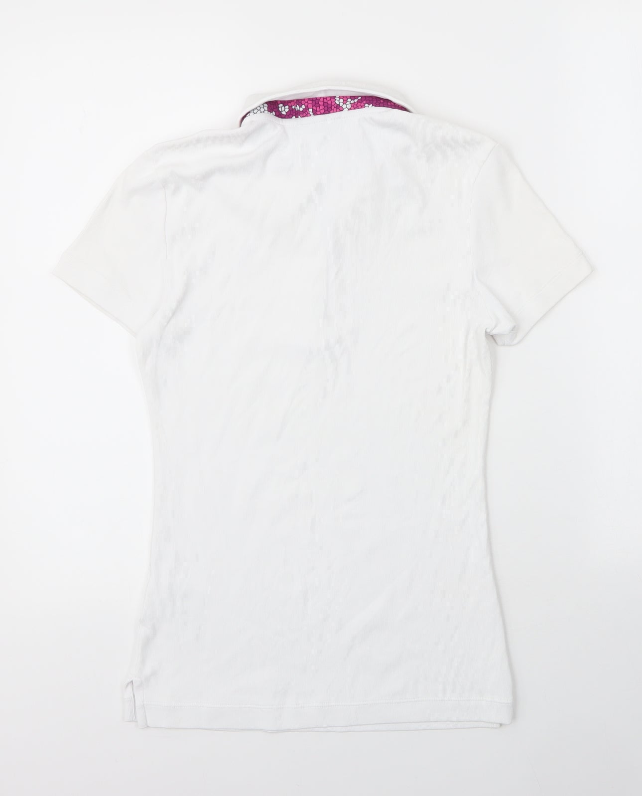 Chevro Womens White  Nylon Basic Polo Size 10 Collared