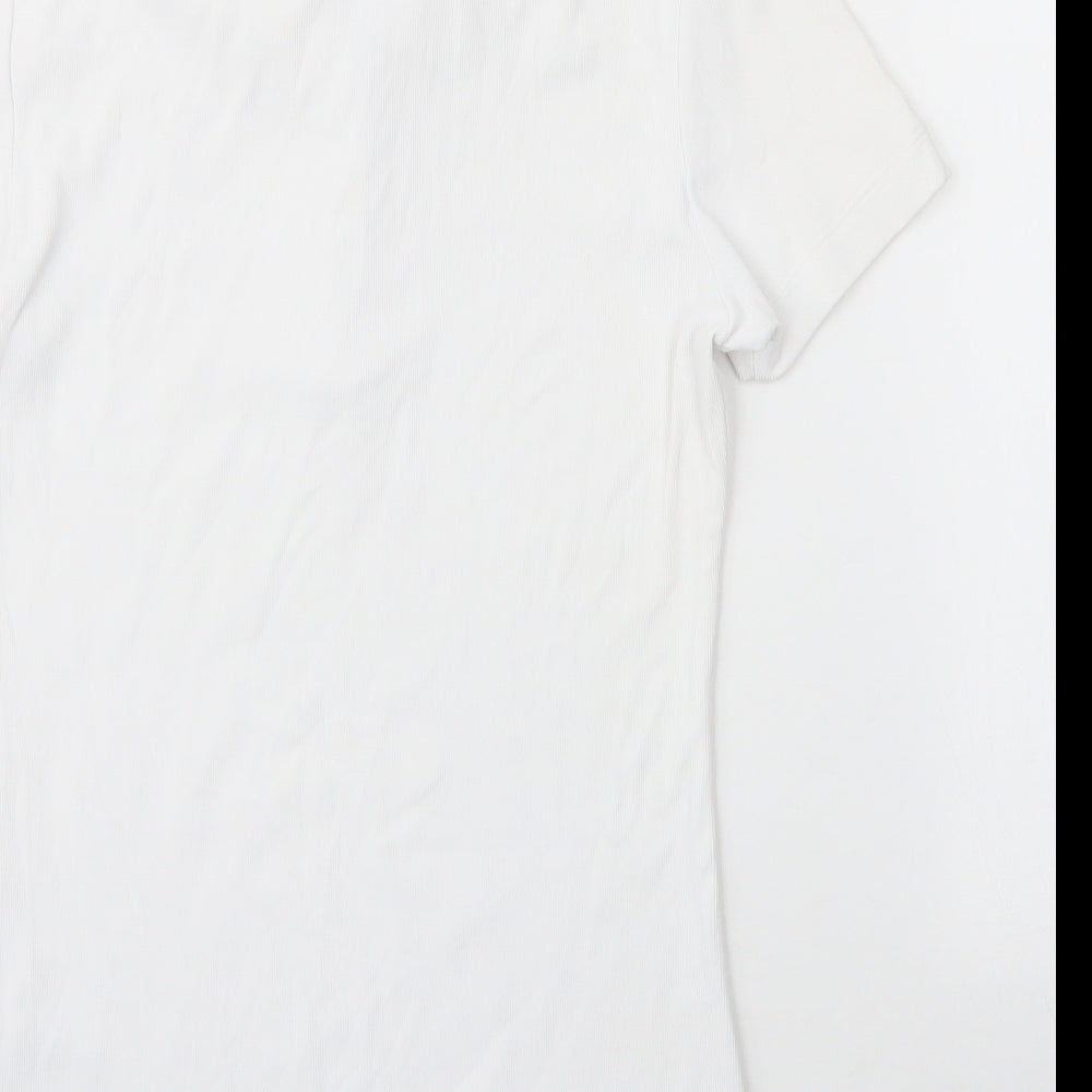 Chevro Womens White  Nylon Basic Polo Size 10 Collared