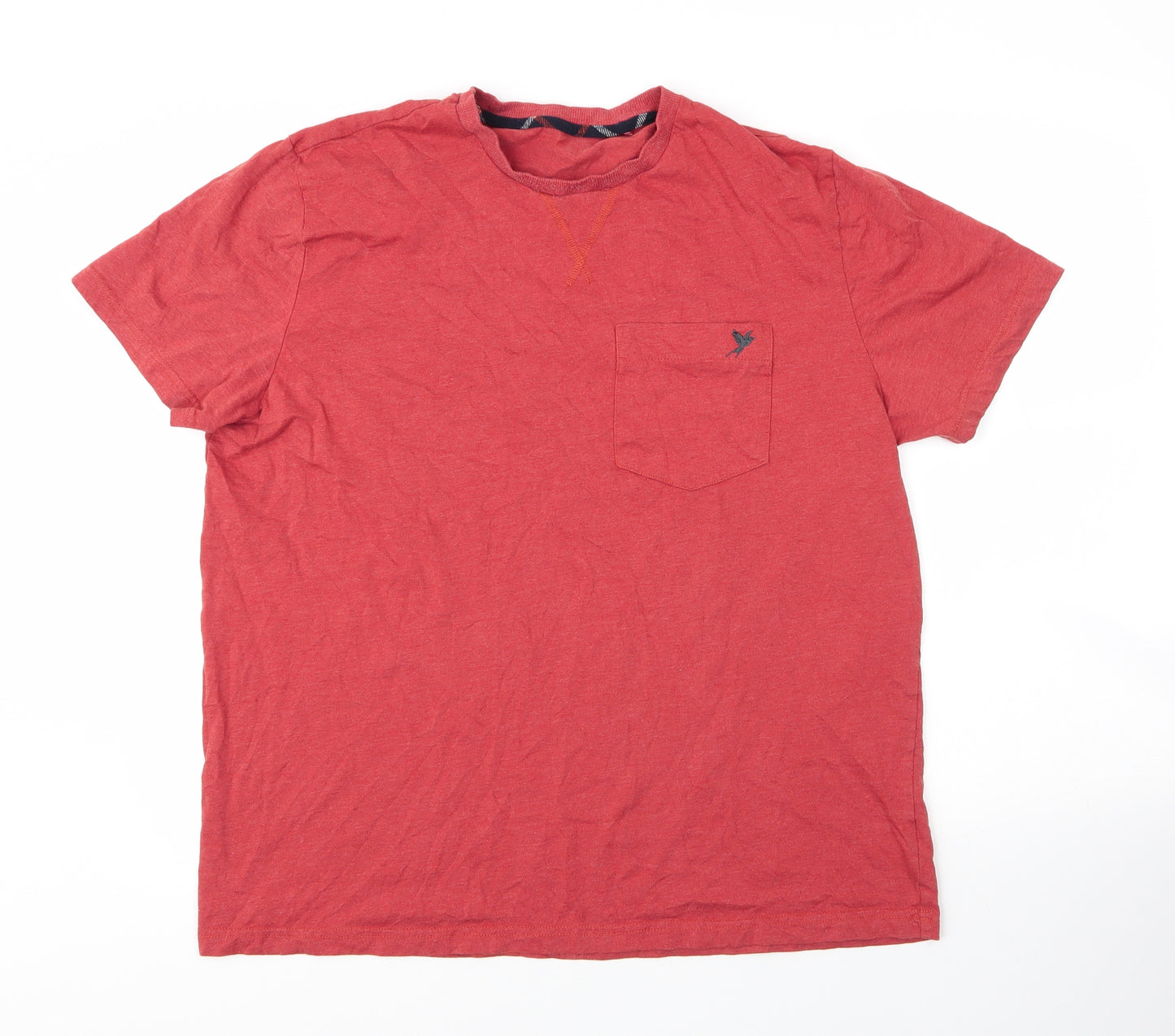 George Mens Orange  Cotton  T-Shirt Size L Round Neck