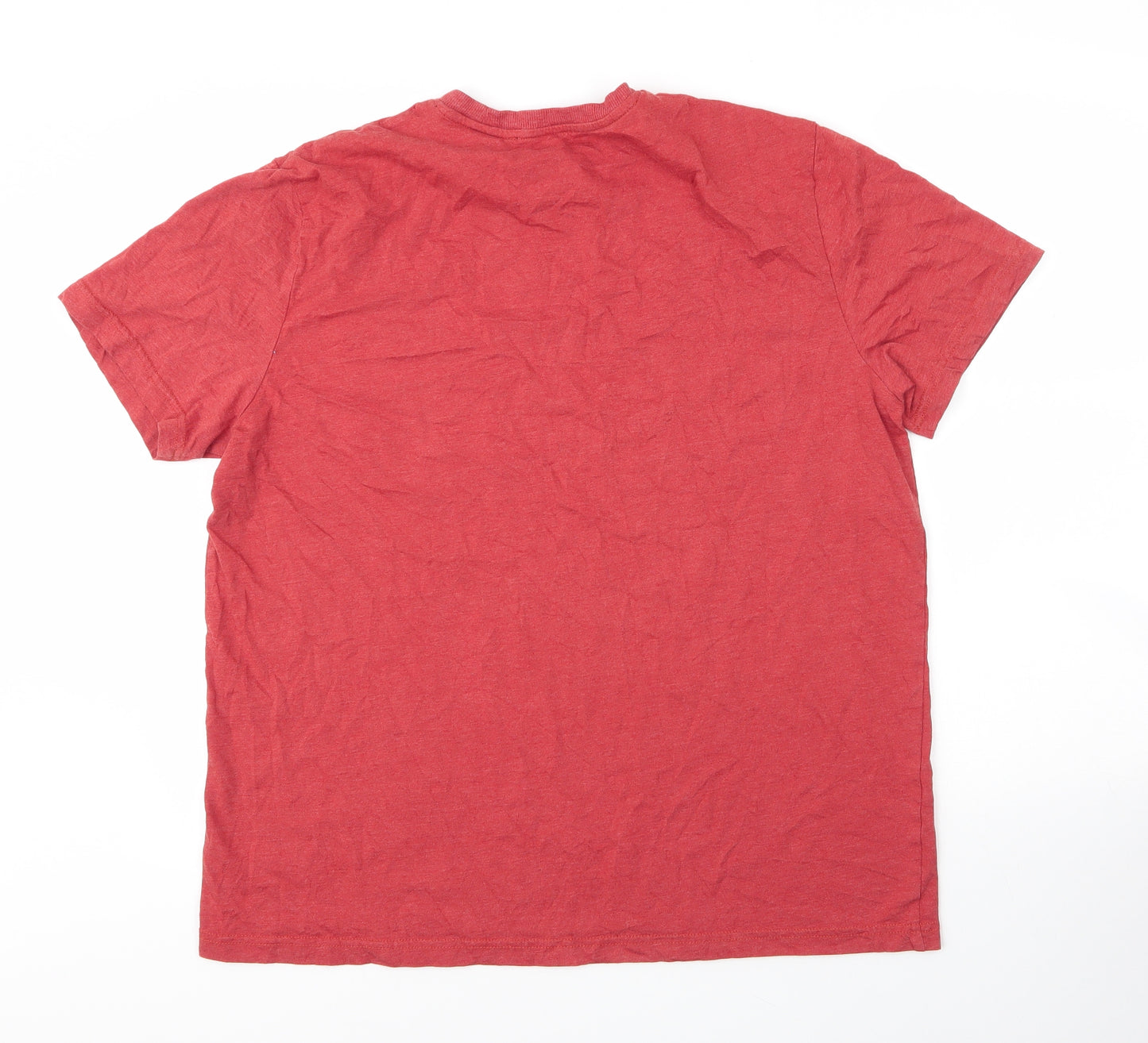 George Mens Orange  Cotton  T-Shirt Size L Round Neck