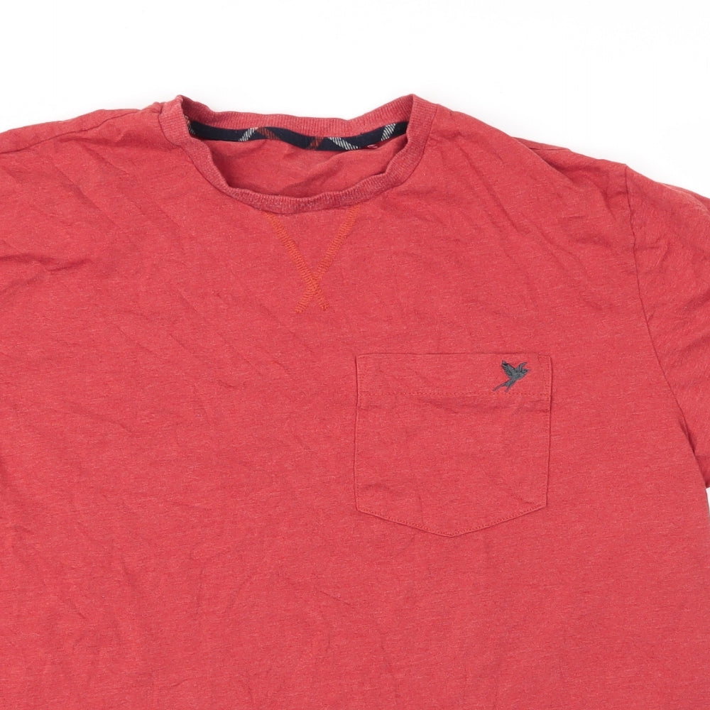 George Mens Orange  Cotton  T-Shirt Size L Round Neck
