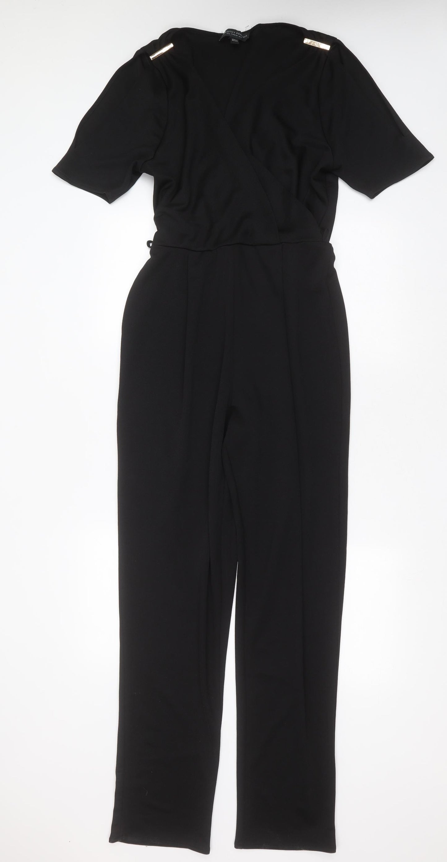 Dorothy Perkins Womens Black  Polyester Jumpsuit One-Piece Size 12