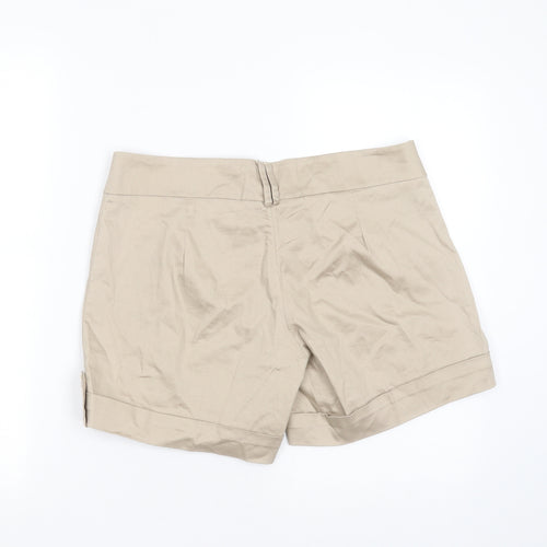 Preworn Womens Beige  Cotton Hot Pants Shorts Size L L5 in Regular