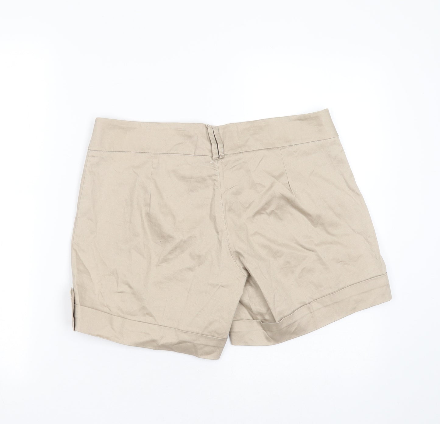 Preworn Womens Beige  Cotton Hot Pants Shorts Size L L5 in Regular