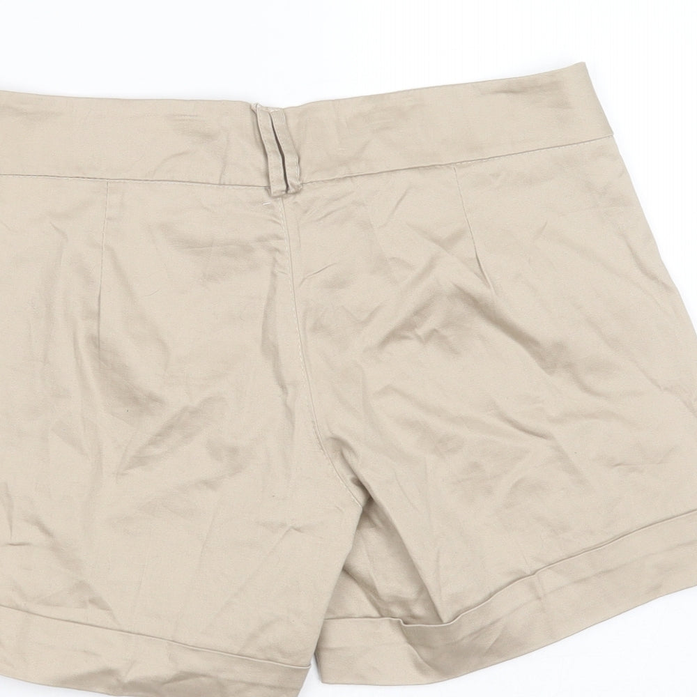 Preworn Womens Beige  Cotton Hot Pants Shorts Size L L5 in Regular