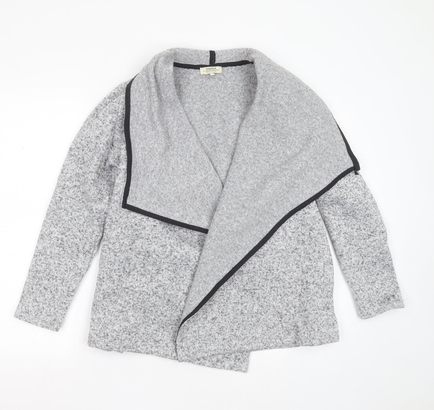 Papaya Womens Grey Collared  Polyester Cardigan Jumper Size 12