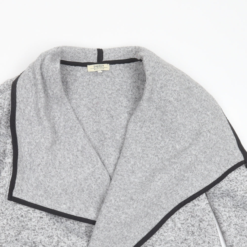 Papaya Womens Grey Collared  Polyester Cardigan Jumper Size 12