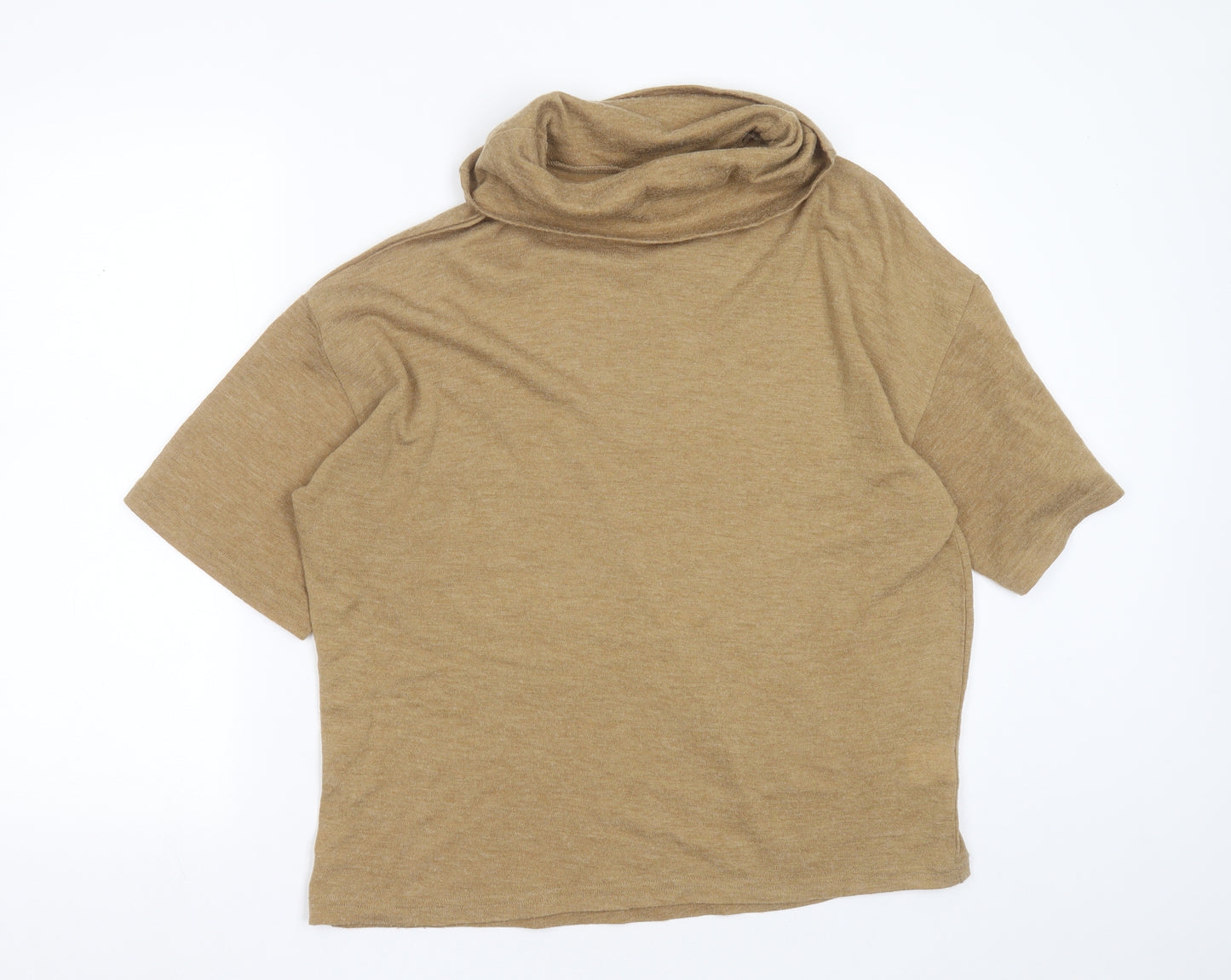 b.young Womens Beige Roll Neck  Acrylic Pullover Jumper Size M