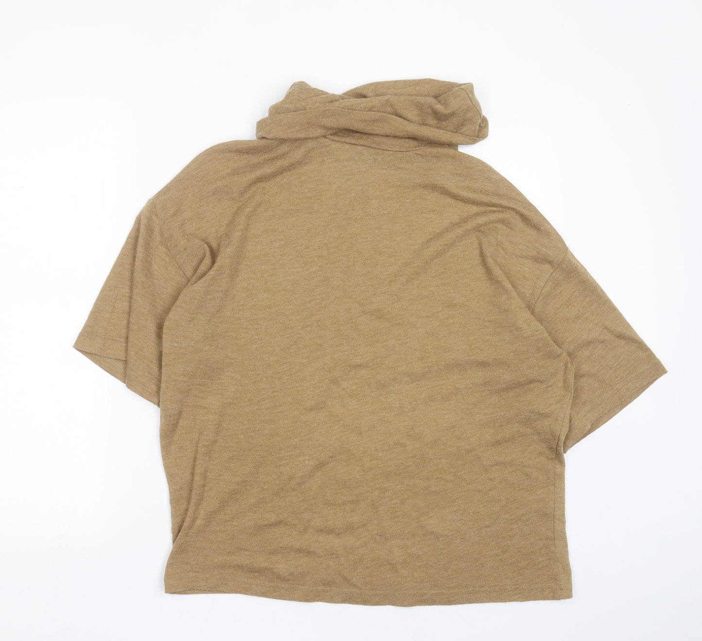 b.young Womens Beige Roll Neck  Acrylic Pullover Jumper Size M