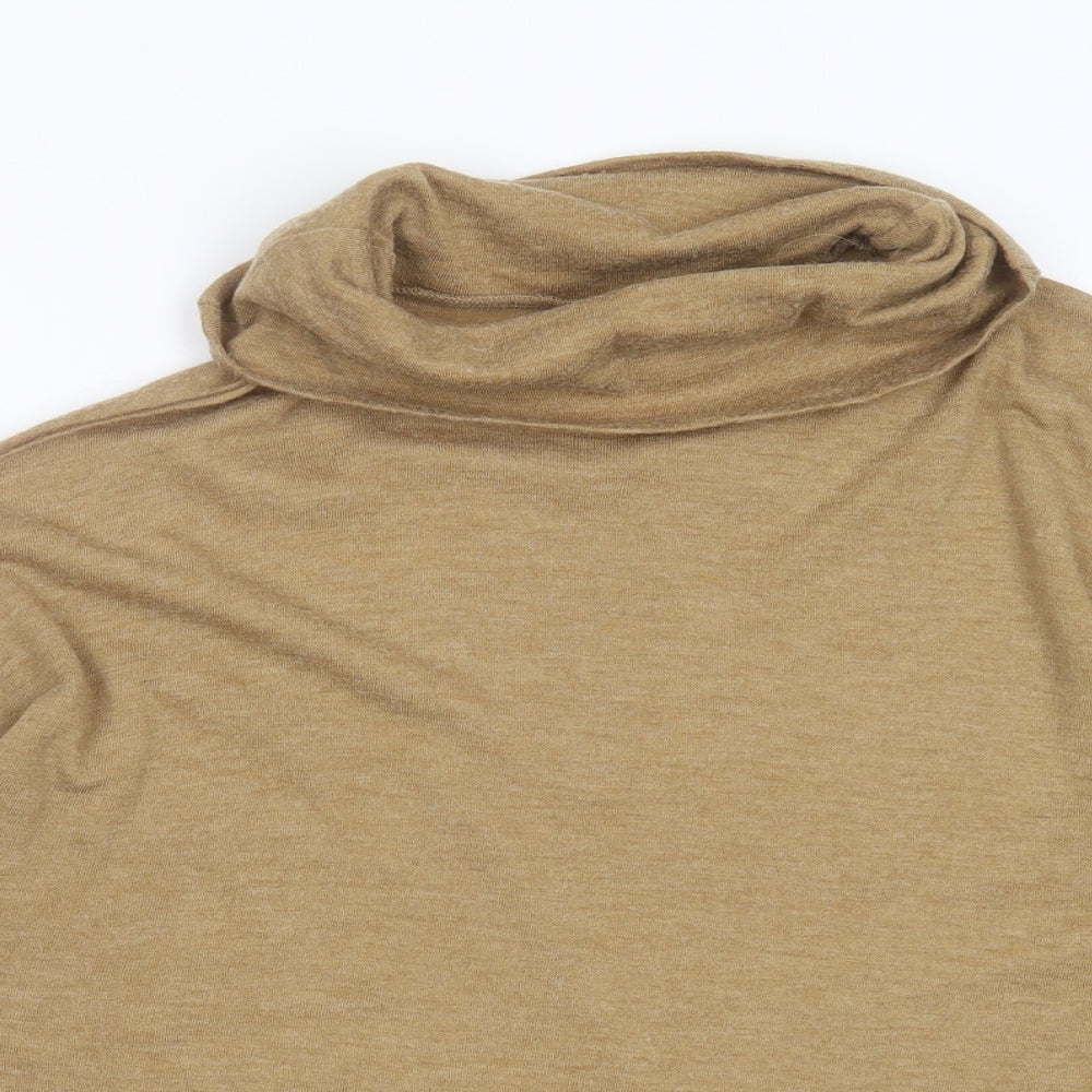 b.young Womens Beige Roll Neck  Acrylic Pullover Jumper Size M