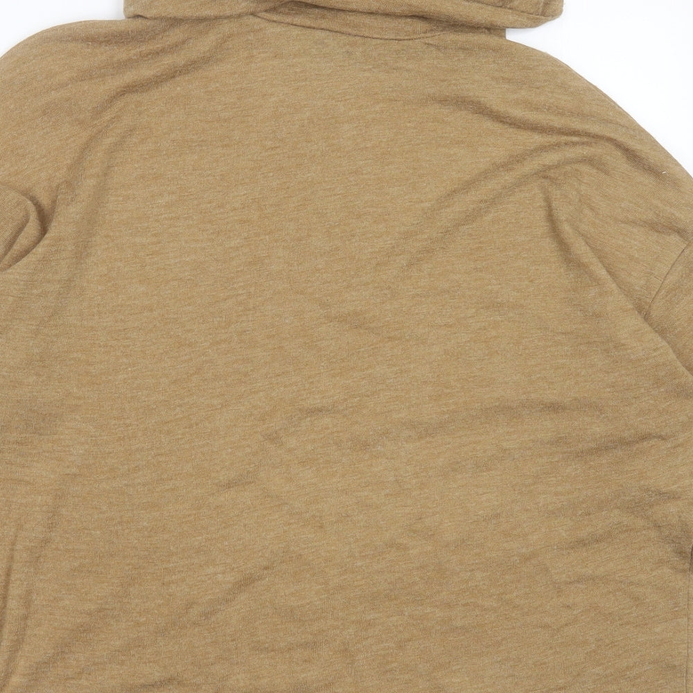 b.young Womens Beige Roll Neck  Acrylic Pullover Jumper Size M