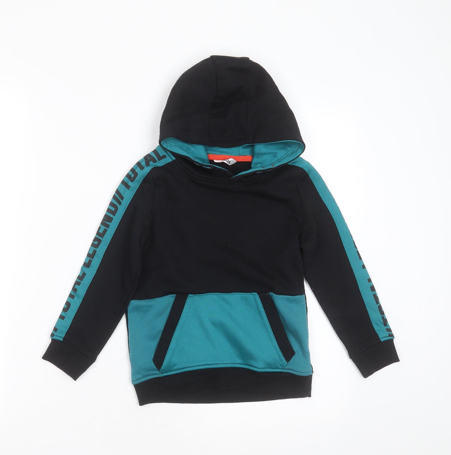 M&Co Boys Black  Polyester Pullover Hoodie Size 5-6 Years