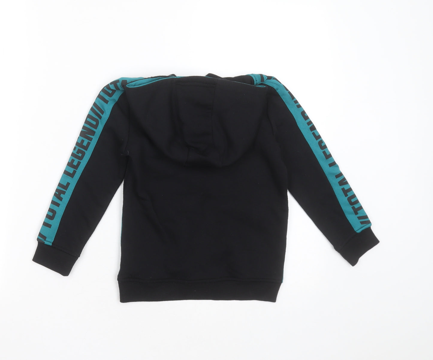 M&Co Boys Black  Polyester Pullover Hoodie Size 5-6 Years