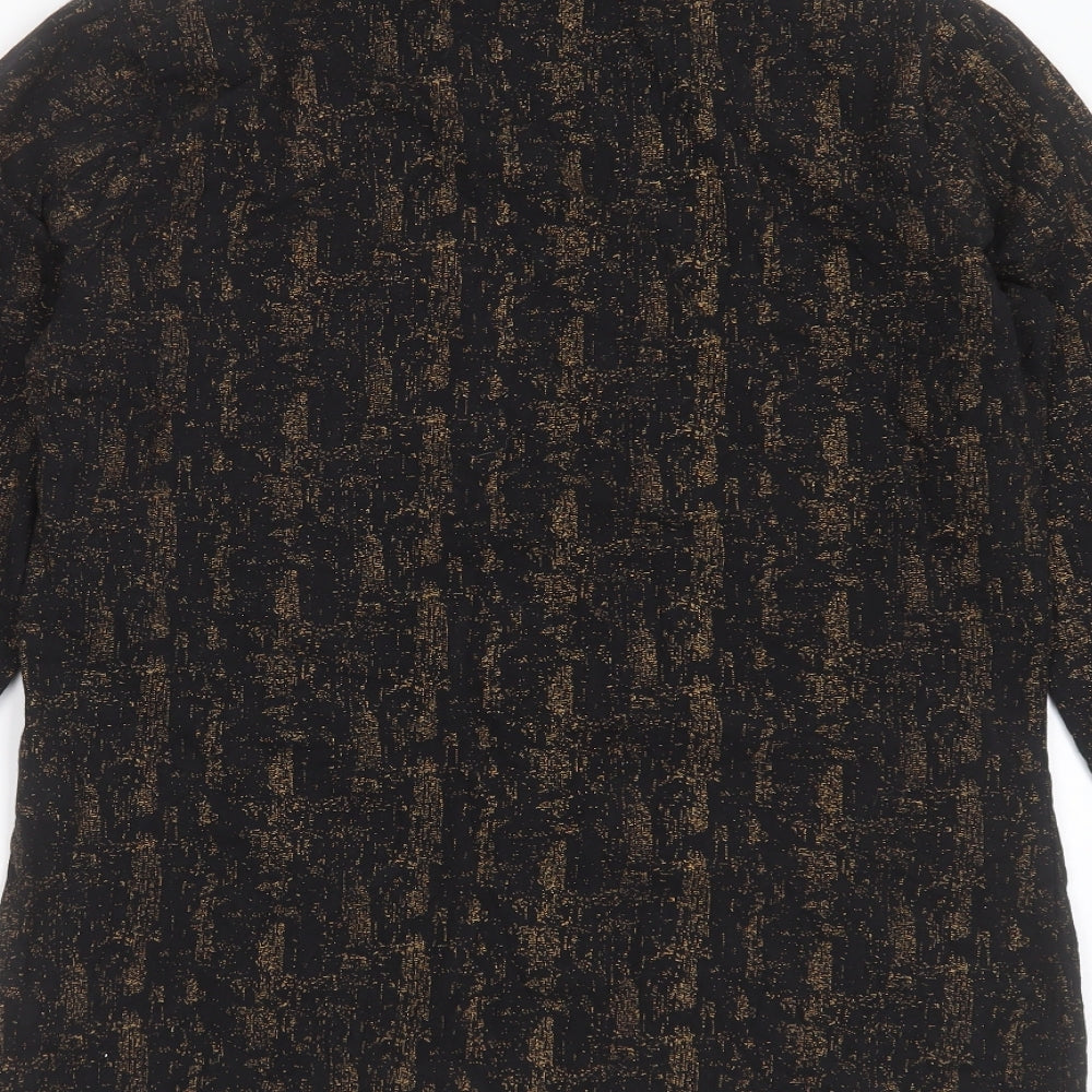 greenlamb Womens Black  Cotton Basic T-Shirt Size 14 Roll Neck