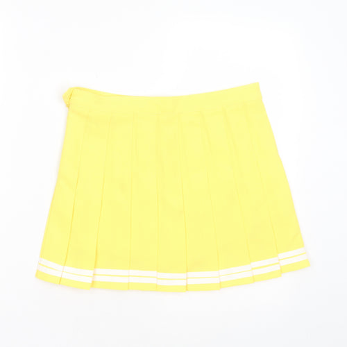 xin yi zu wears Womens Yellow  Polyester Mini Skort Size L    - pleated