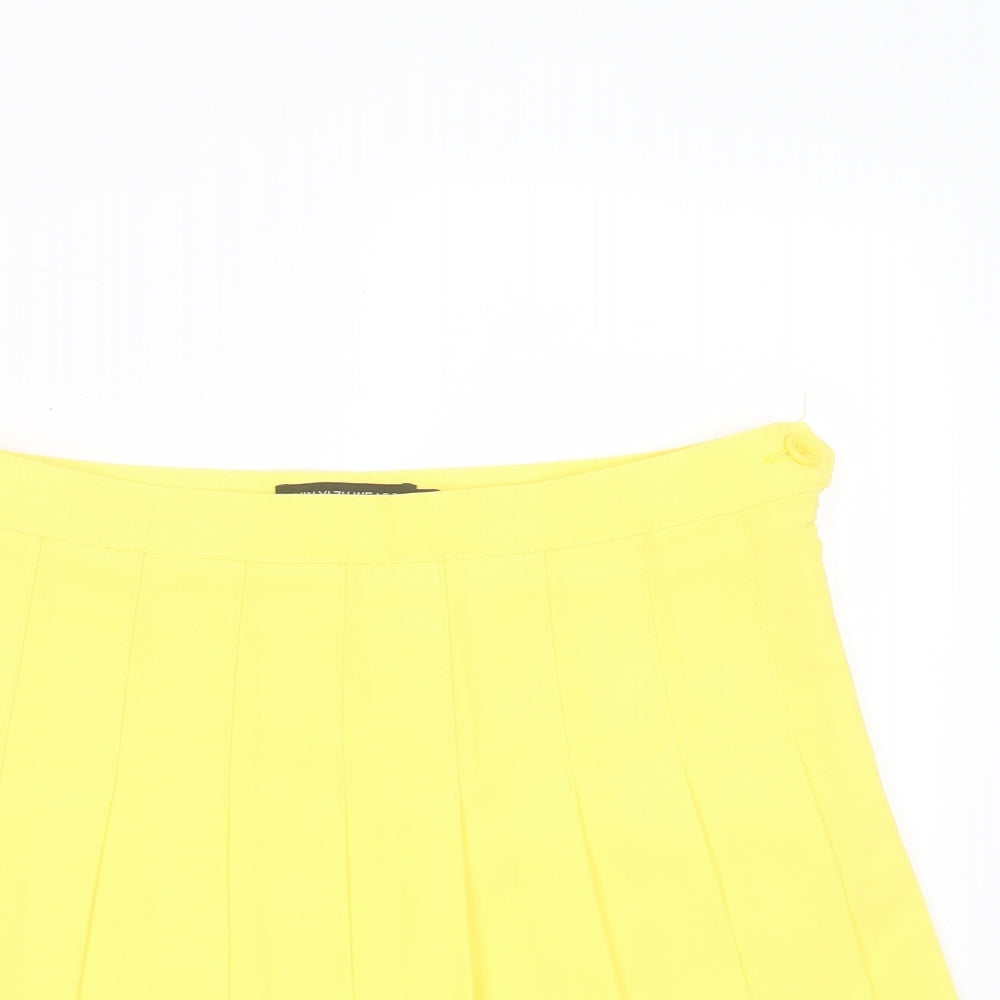 xin yi zu wears Womens Yellow  Polyester Mini Skort Size L    - pleated