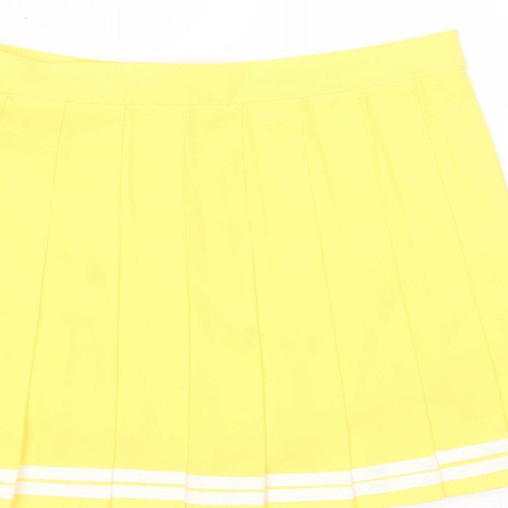 xin yi zu wears Womens Yellow  Polyester Mini Skort Size L    - pleated