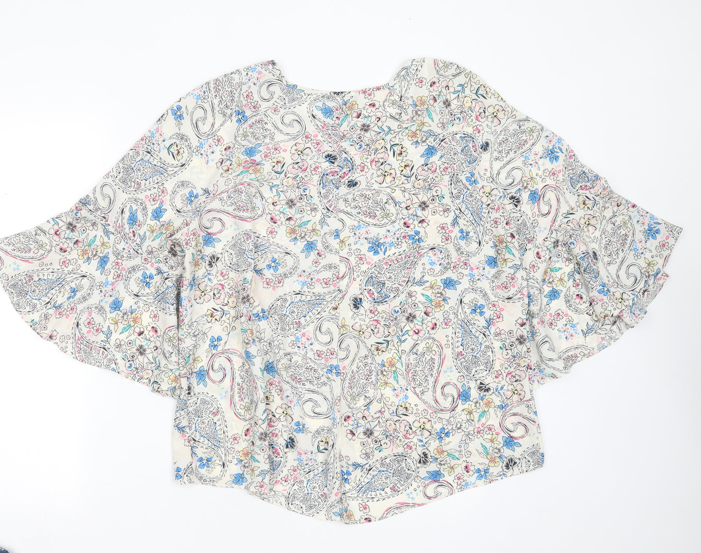 Primark Womens Multicoloured Floral Polyester Basic Blouse Size 18 Round Neck