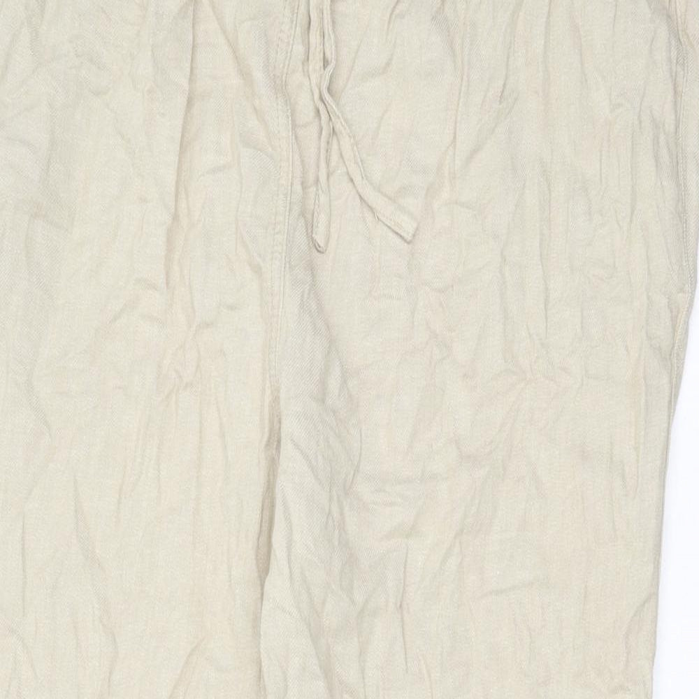 George Womens Beige  Linen Trousers  Size 18 L25 in Regular Drawstring