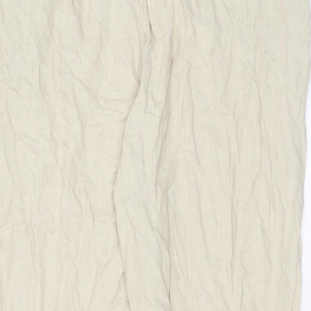 George Womens Beige  Linen Trousers  Size 18 L25 in Regular Drawstring