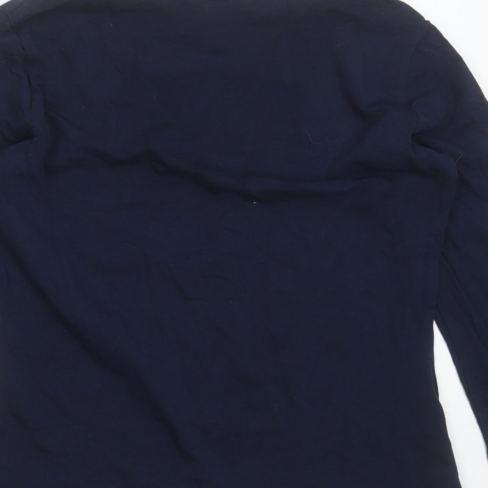 Marks and Spencer Womens Blue  Cotton Basic T-Shirt Size 14 Boat Neck
