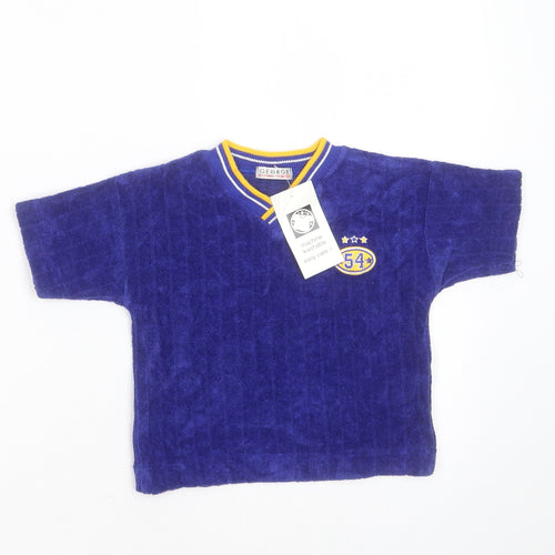 George Baby Blue Striped Polyester Pullover Jumper Size 6-9 Months   - 6-12 months