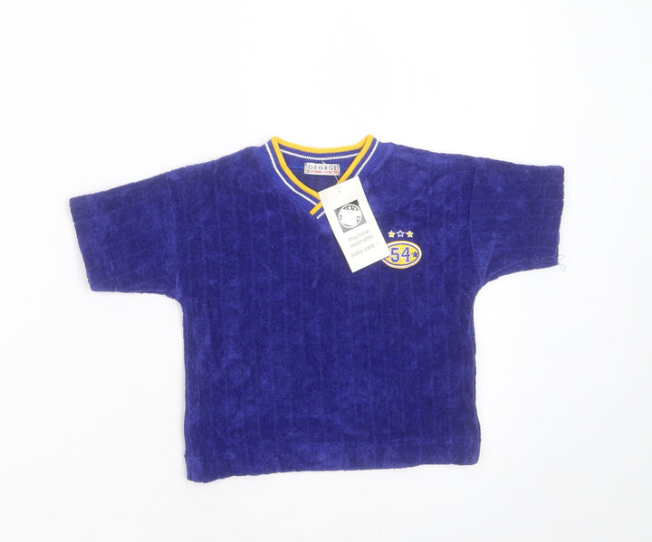 George Baby Blue Striped Polyester Pullover Jumper Size 6-9 Months   - 6-12 months