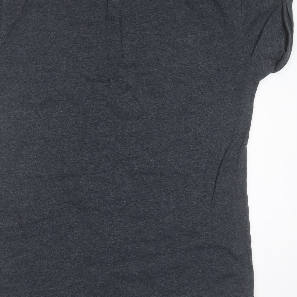 Garage Womens Grey  Cotton Basic T-Shirt Size 10 Round Neck - tiger