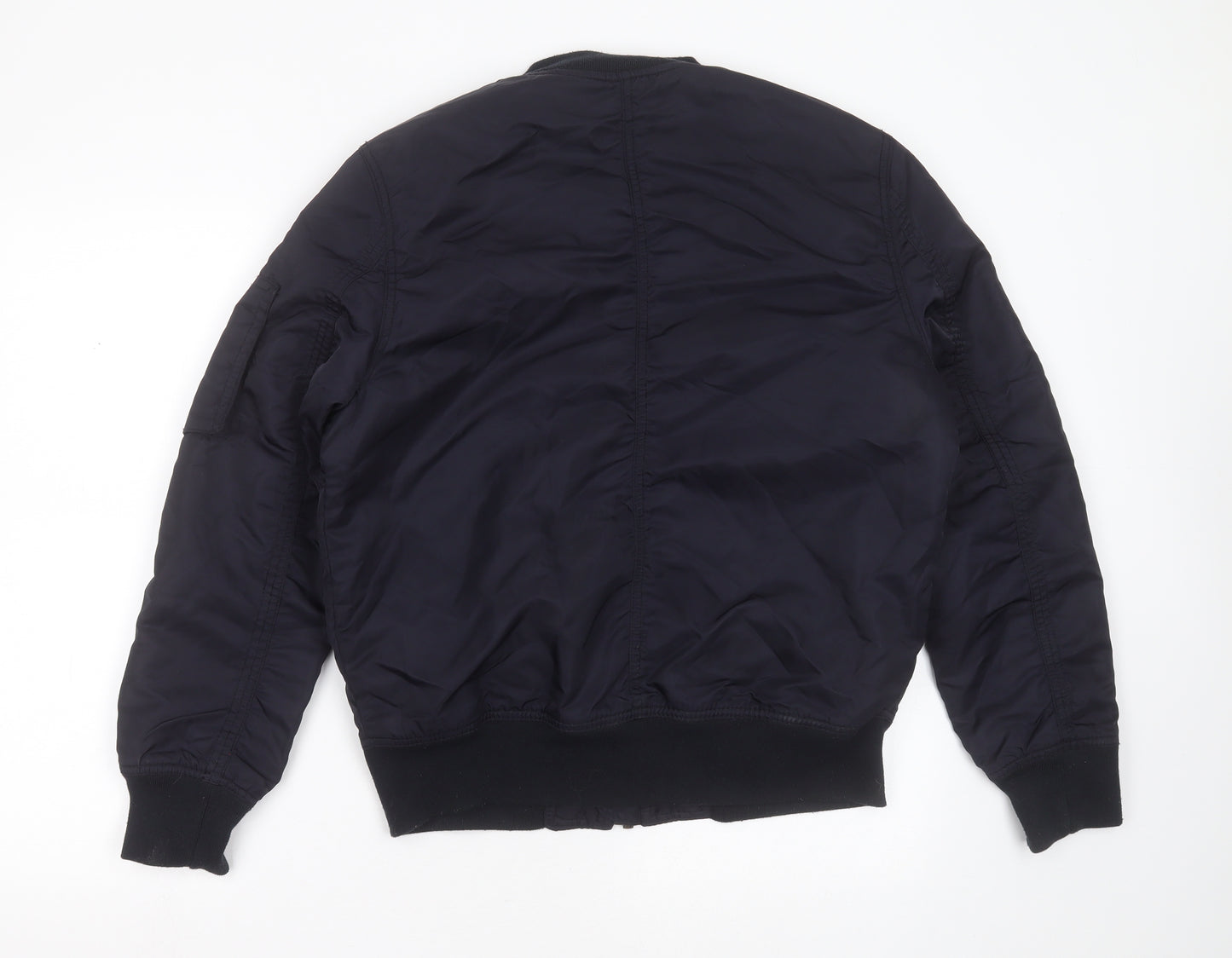 H&M Mens Blue   Bomber Jacket Jacket Size M  Zip