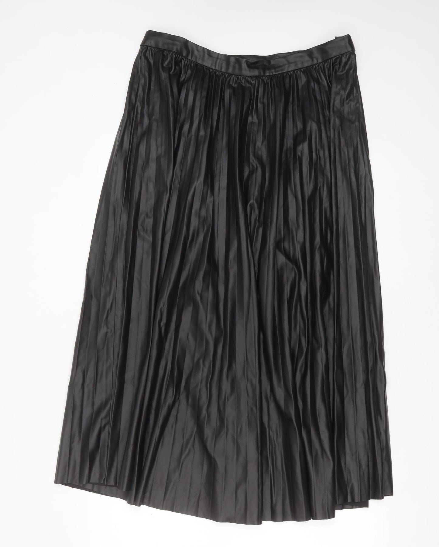 Marks and Spencer Womens Black  Polyurethane A-Line Skirt Size 16