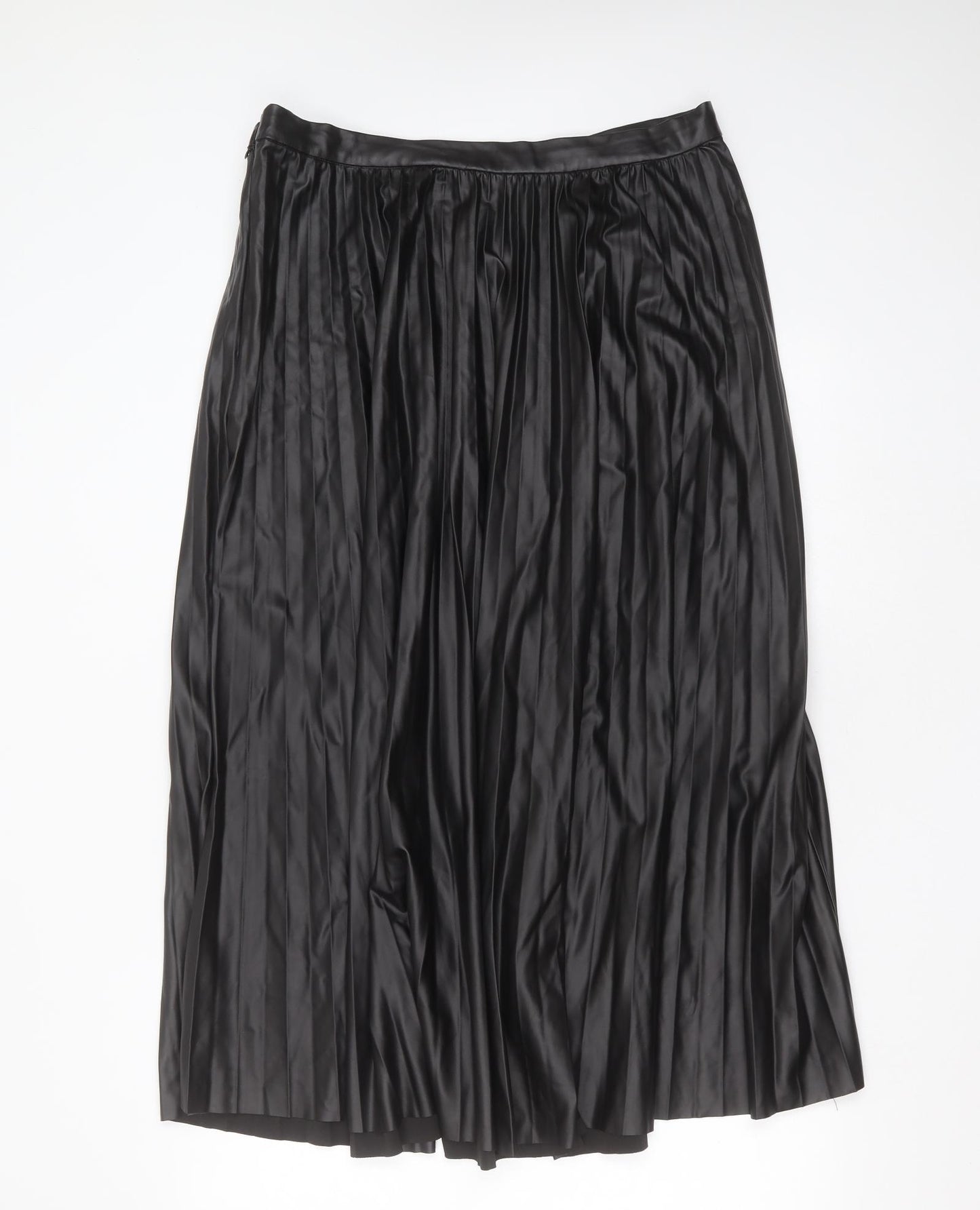 Marks and Spencer Womens Black  Polyurethane A-Line Skirt Size 16