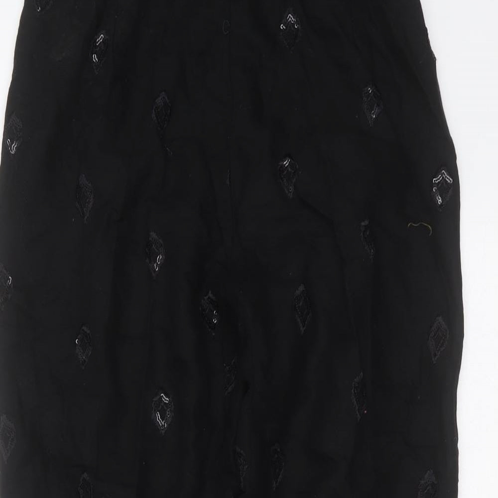 Limelight Womens Black Geometric Cotton Blend Bloomer Trousers Size S L29 in Regular  - sequins