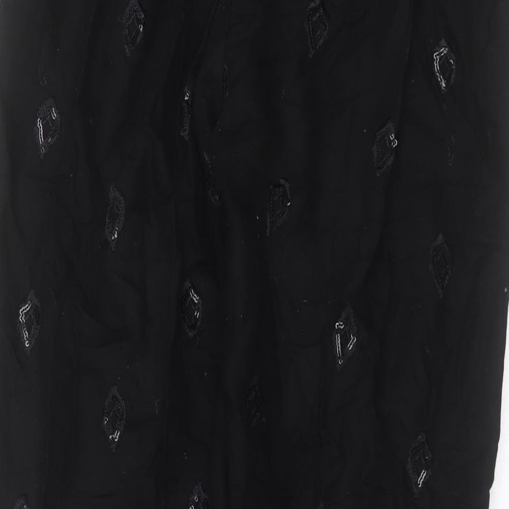 Limelight Womens Black Geometric Cotton Blend Bloomer Trousers Size S L29 in Regular  - sequins