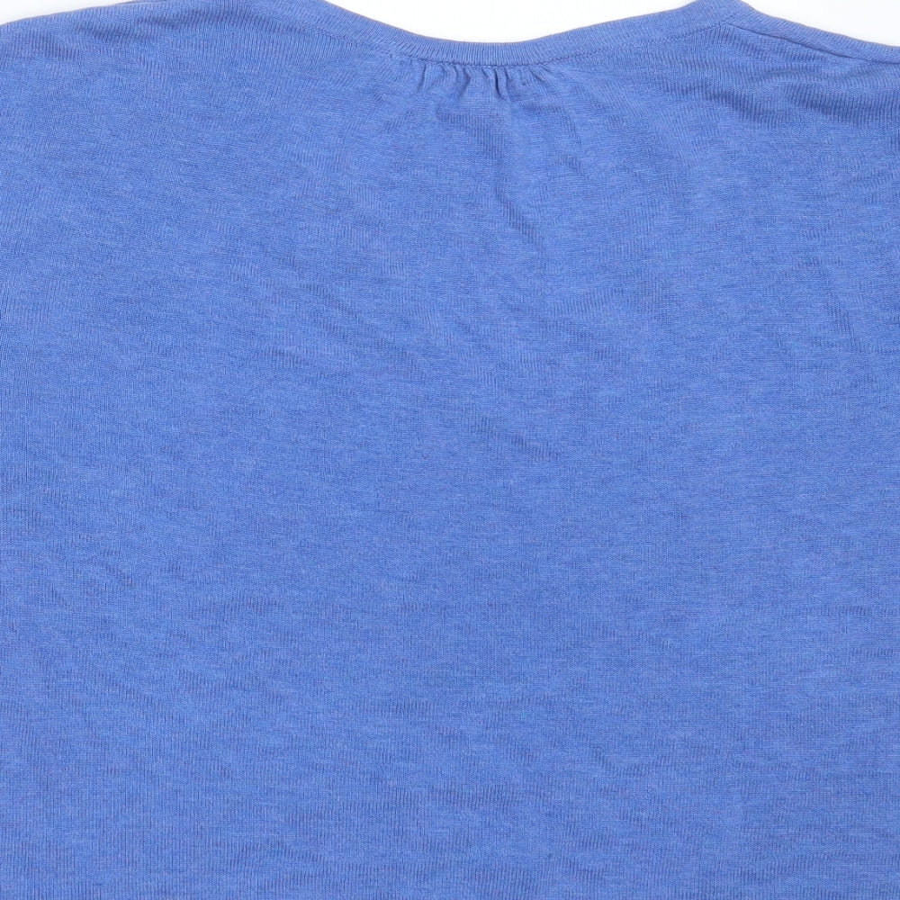 NEXT Womens Blue V-Neck  Acrylic Pullover Jumper Size M