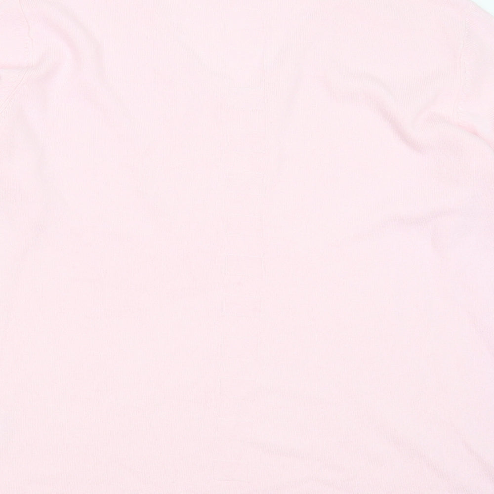 Emreco Womens Pink V-Neck  Acrylic Pullover Jumper Size 18