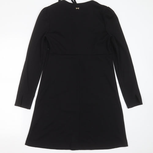 Mademoiselle R Womens Black  Polyester A-Line  Size 10  Round Neck  - ruffle detail