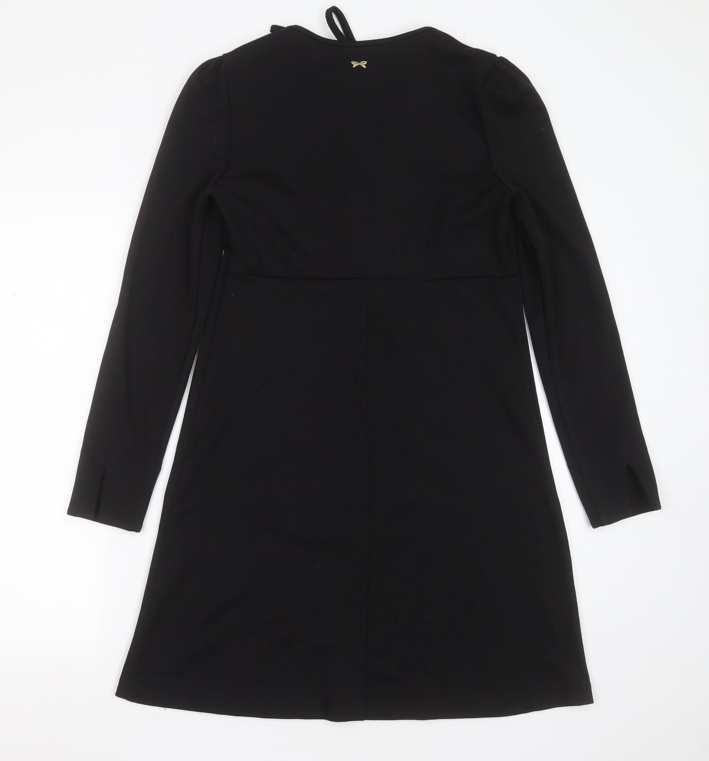 Mademoiselle R Womens Black  Polyester A-Line  Size 10  Round Neck  - ruffle detail