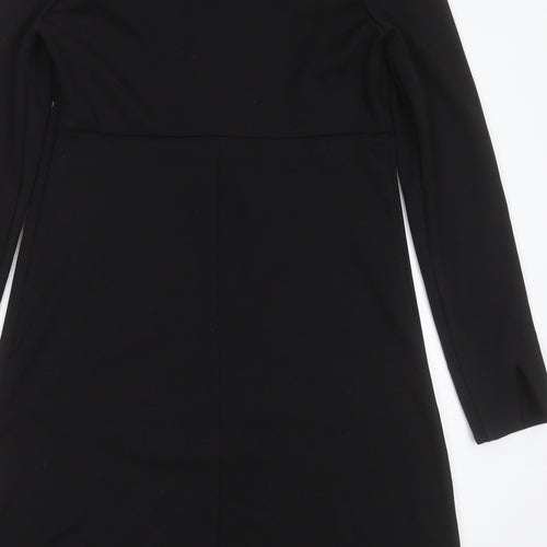 Mademoiselle R Womens Black  Polyester A-Line  Size 10  Round Neck  - ruffle detail