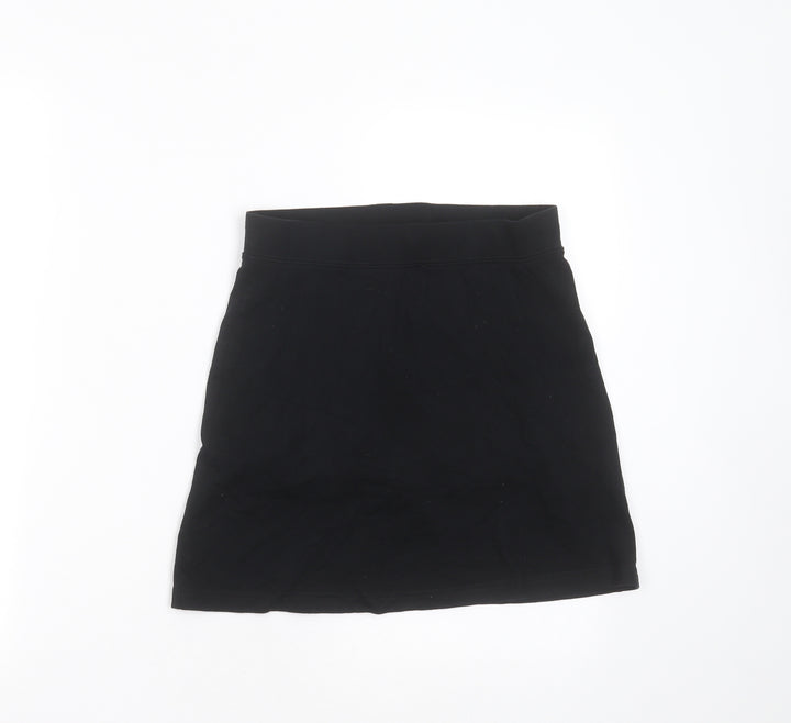 George Girls Black Cotton Mini Skirt Size 13-14 Years Regular