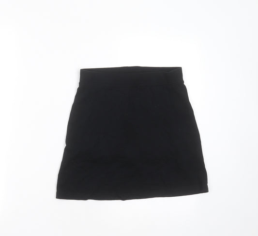 George Girls Black  Cotton Mini Skirt Size 13-14 Years  Regular