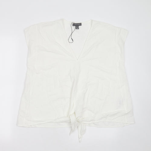 Primark Womens White  Viscose Basic Blouse Size XS V-Neck