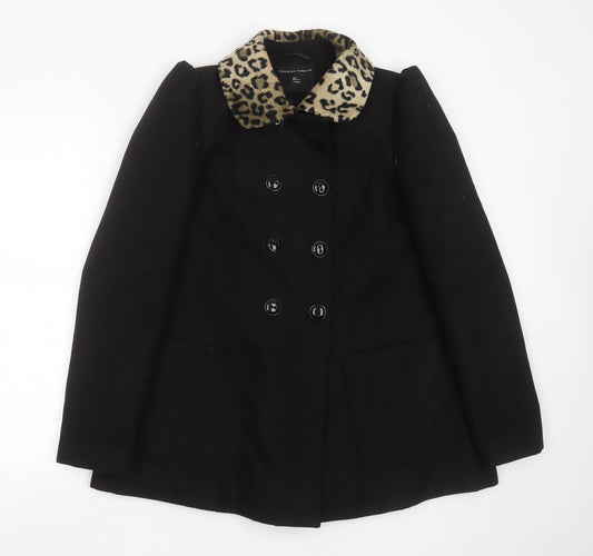 Front view of Dorothy Perkins women’s black jacket, size UK 10, button