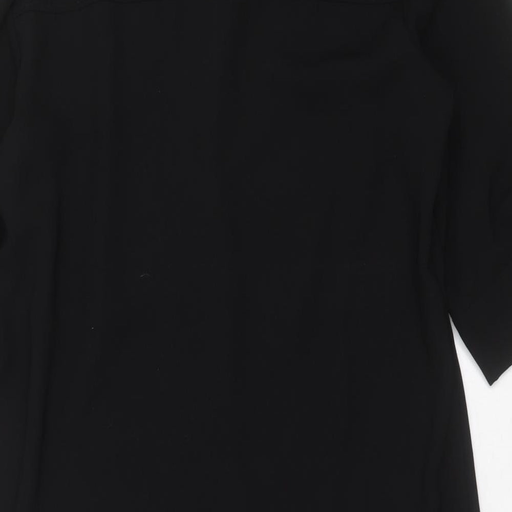 Peacocks Womens Black  Polyester Shift  Size 14  Collared Button