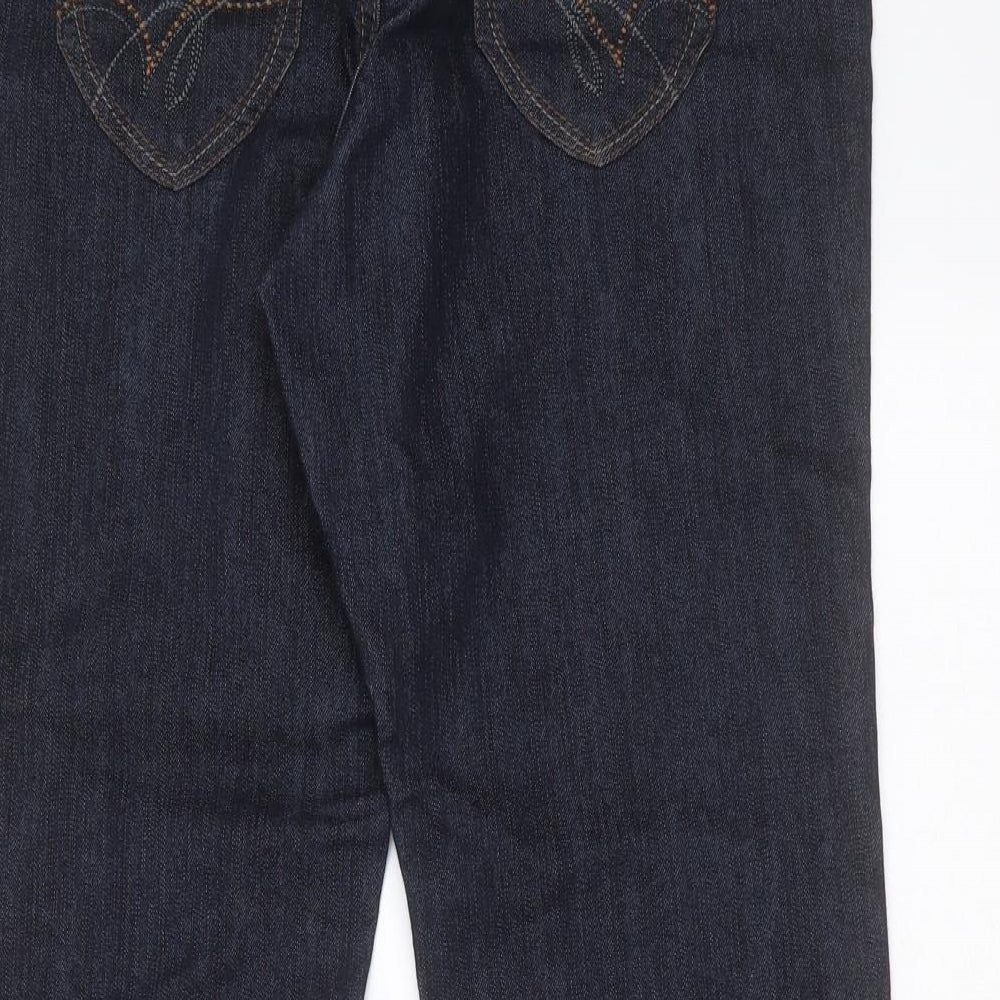 George Womens Blue  Cotton Bootcut Jeans Size 14 L30 in Regular Zip