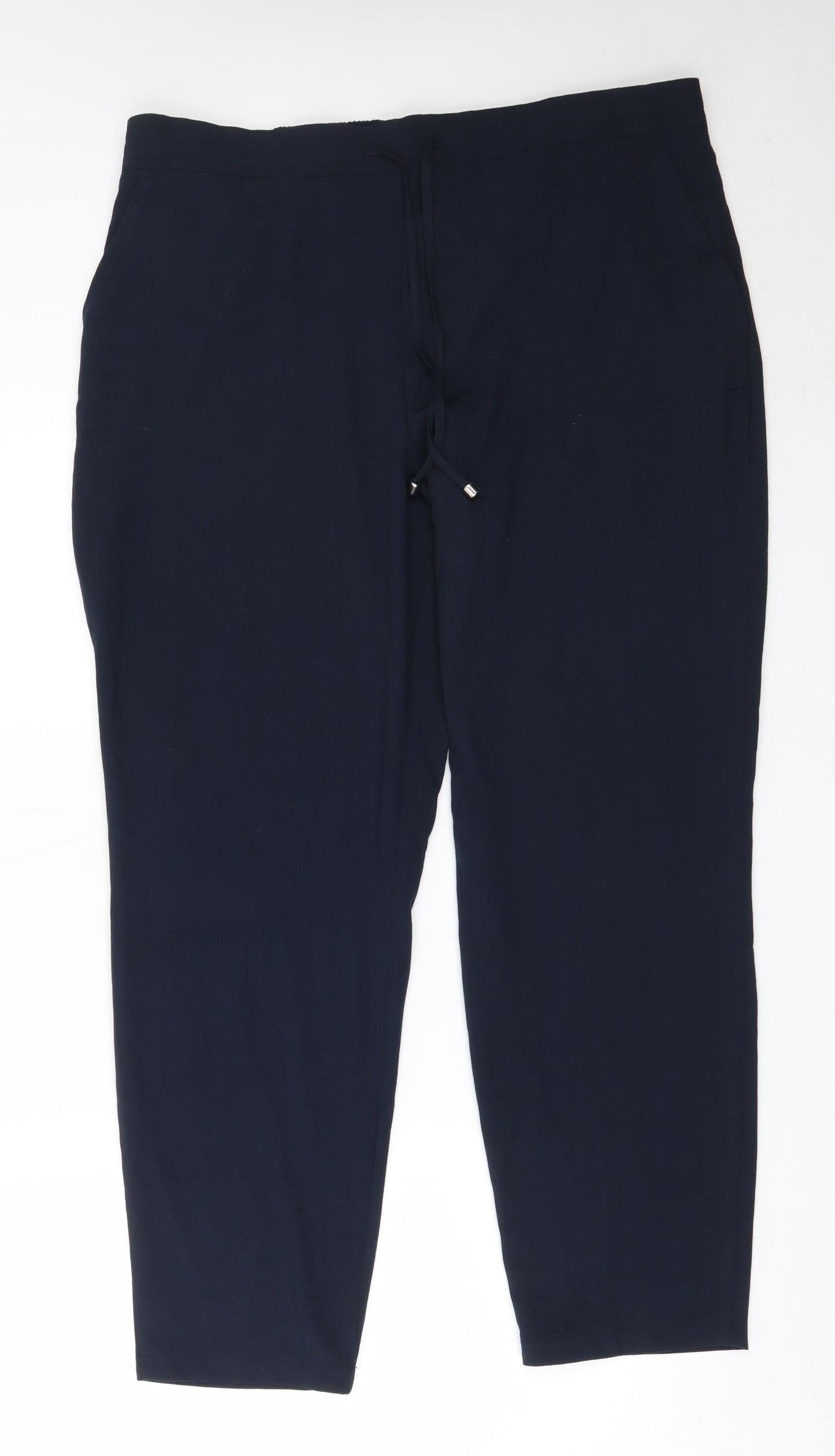 Papaya Womens Blue  Polyester Trousers  Size 18 L28.5 in Regular