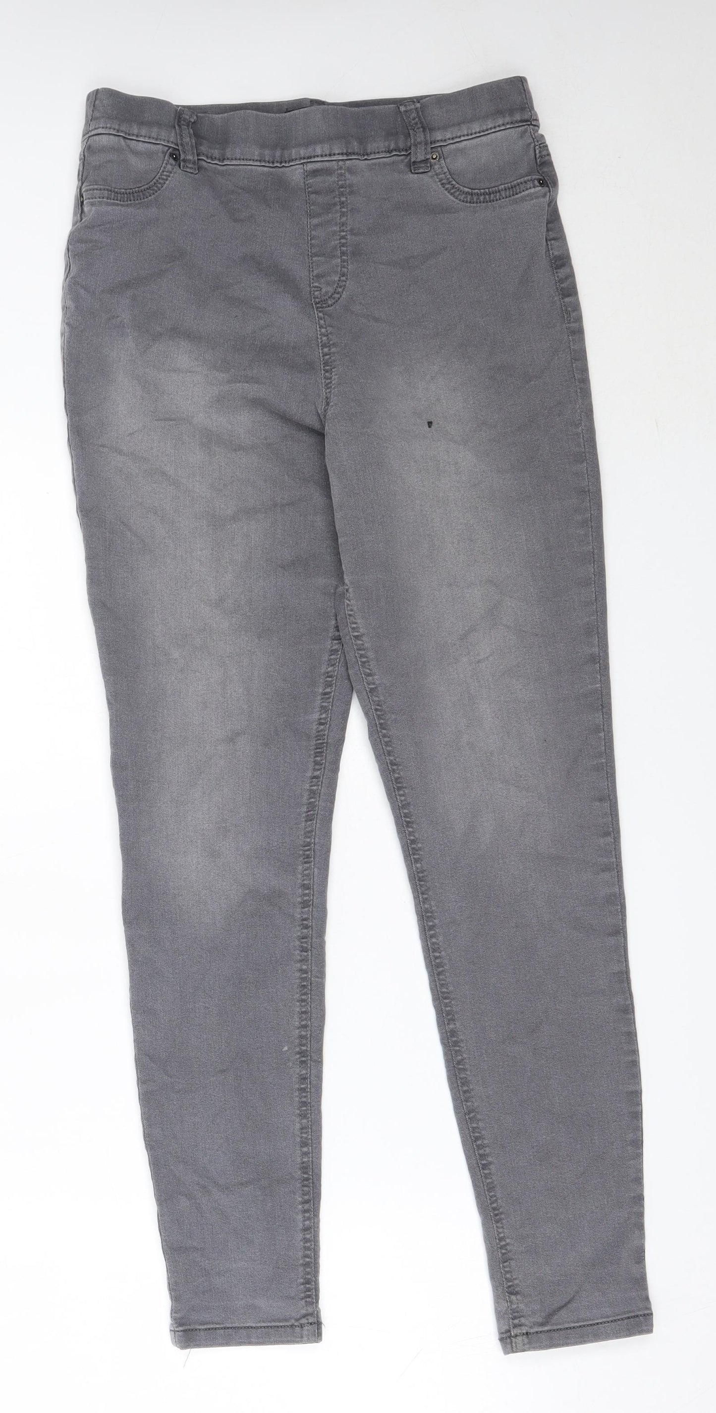 F&F Womens Grey  Cotton Jegging Jeans Size 12 L27.5 in Regular