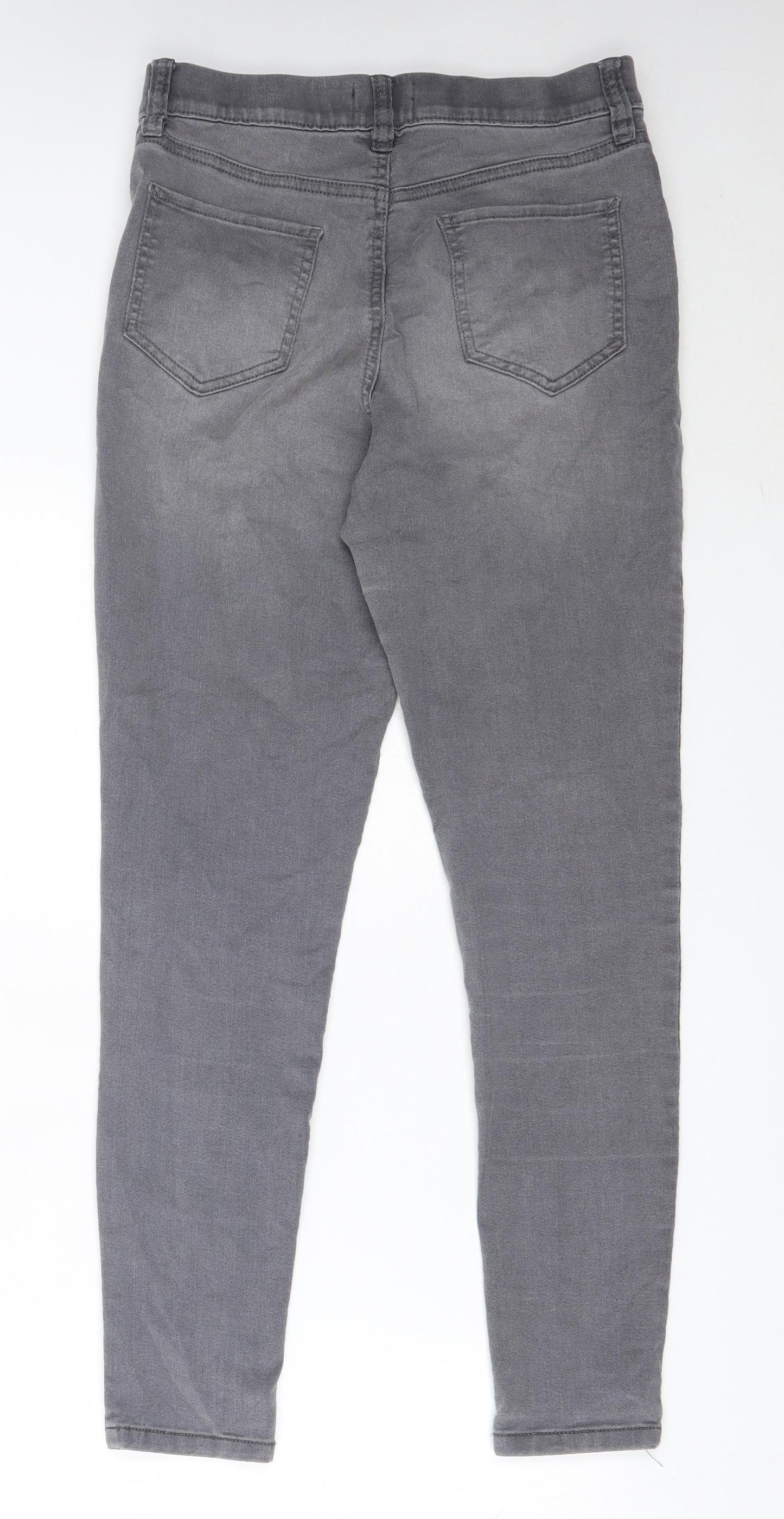 F&F Womens Grey  Cotton Jegging Jeans Size 12 L27.5 in Regular