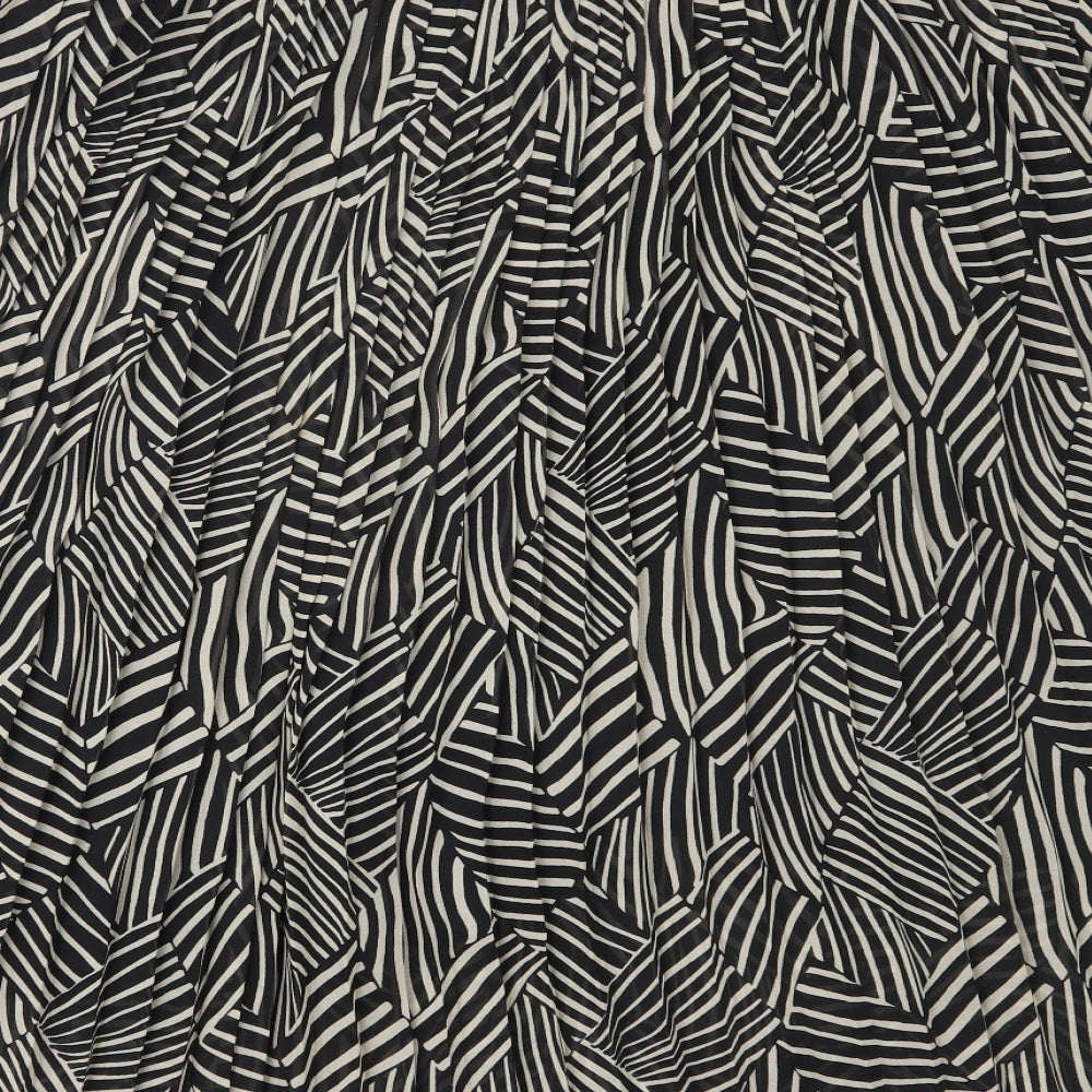 Alexon Womens Black Geometric Polyester Flare Skirt Size 18